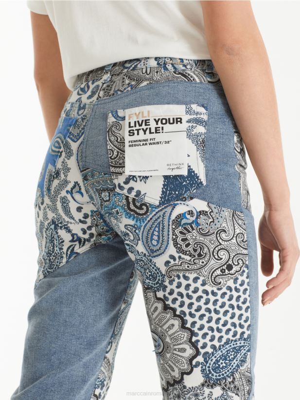 blugi fyli „regândiți împreună”. Marc Cain albastru vintage îmbrăcăminte 4826HH788