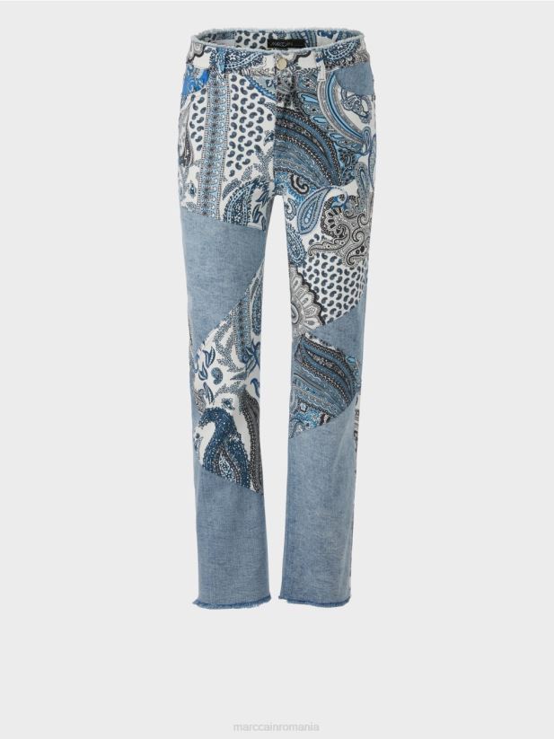 blugi fyli „regândiți împreună”. Marc Cain albastru vintage îmbrăcăminte 4826HH788
