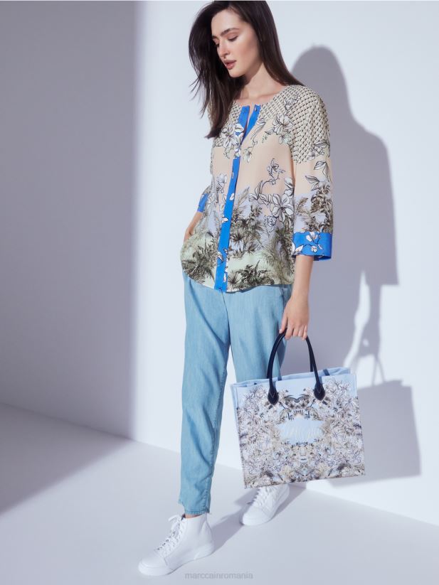 blugi „regândiți împreună”. Marc Cain bleu îmbrăcăminte 4826HH805