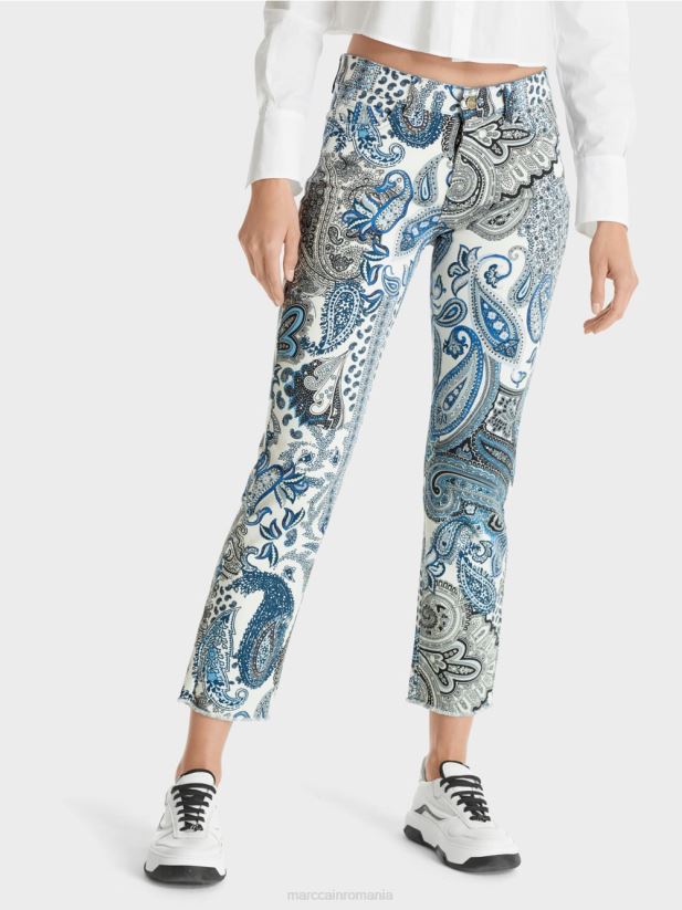 blugi sikar „regândiți împreună”. Marc Cain albastru vintage îmbrăcăminte 4826HH782