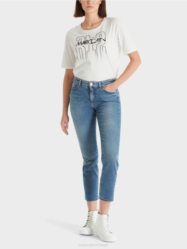 blugi silea „regândiți împreună”. Marc Cain albastru vintage îmbrăcăminte 4826HH786