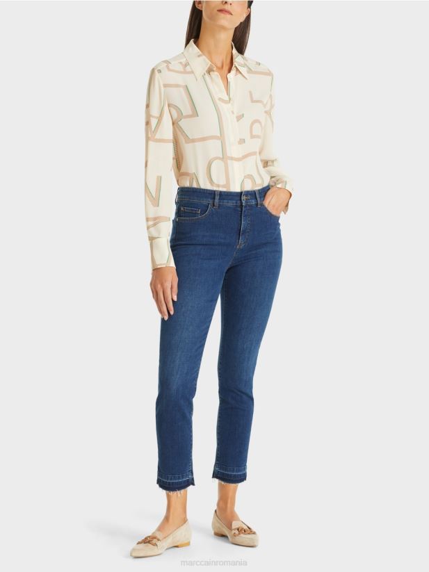 blugi silea „regândiți împreună”. Marc Cain denim albastru îmbrăcăminte 4826HH814