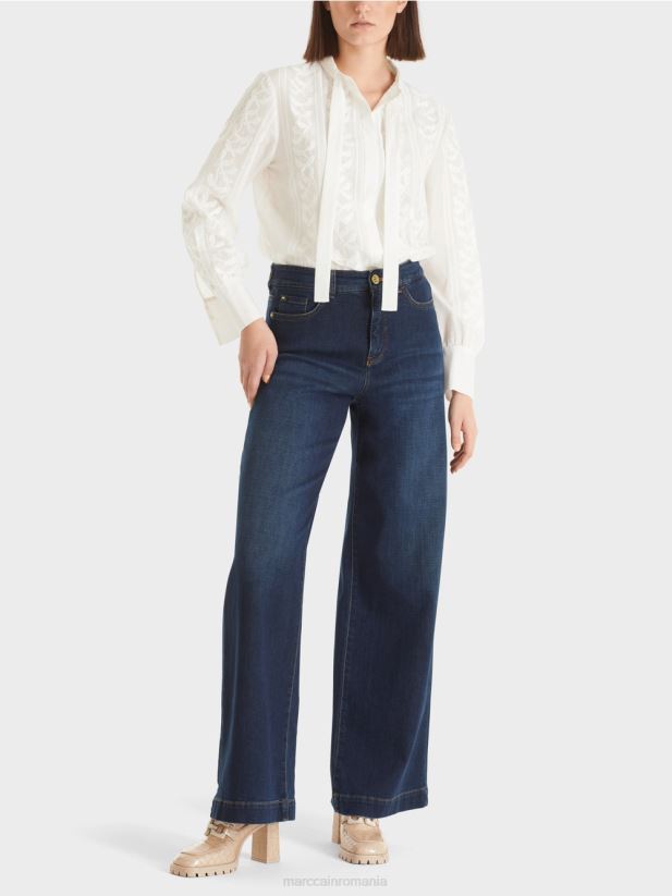 blugi warri „regândiți împreună”. Marc Cain indigo vintage îmbrăcăminte 4826HH784