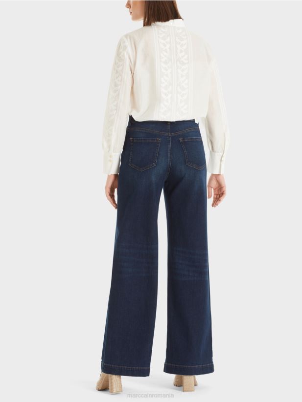 blugi warri „regândiți împreună”. Marc Cain indigo vintage îmbrăcăminte 4826HH784