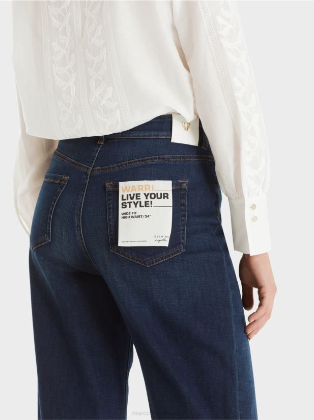 blugi warri „regândiți împreună”. Marc Cain indigo vintage îmbrăcăminte 4826HH784