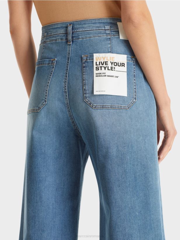 blugi wylie cu snur Marc Cain denim albastru îmbrăcăminte 4826HH787