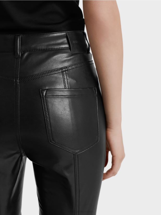 pantaloni cu canal de scurgere din imitație de piele Marc Cain negru îmbrăcăminte 4826HH831
