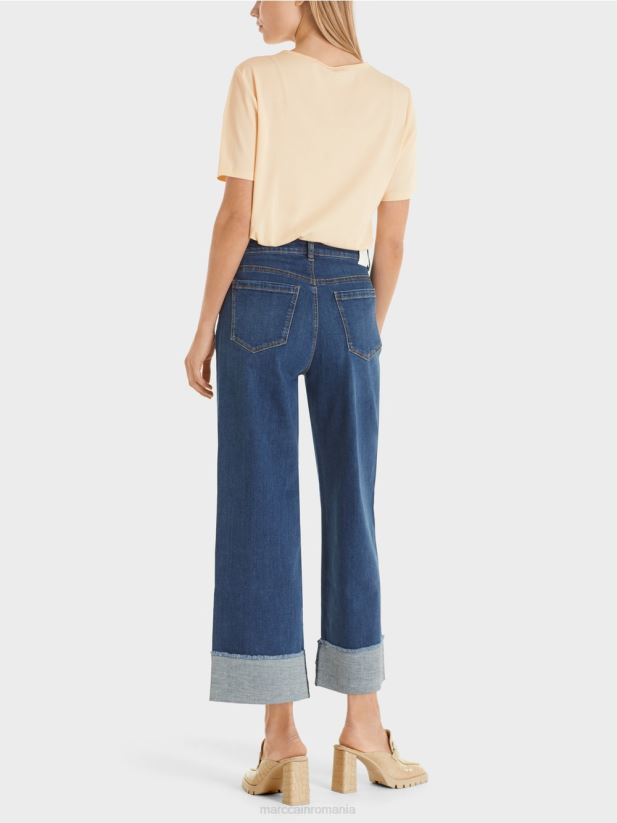 „regândiți împreună” blugi fes Marc Cain denim albastru îmbrăcăminte 4826HH826