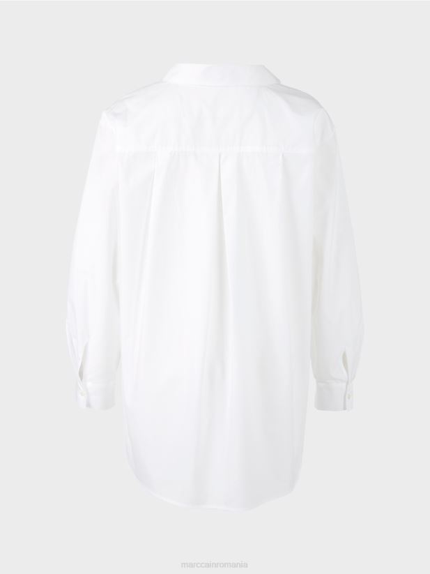 bluză cămașă cu imprimeu plasat Marc Cain alb îmbrăcăminte 4826HH925
