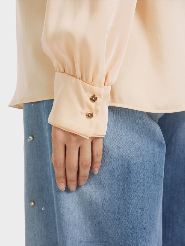 bluză casual cu decolteu în V Marc Cain crema inchisa îmbrăcăminte 4826HH854