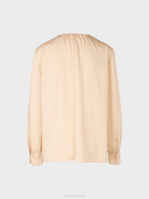 bluză casual cu decolteu în V Marc Cain crema inchisa îmbrăcăminte 4826HH854