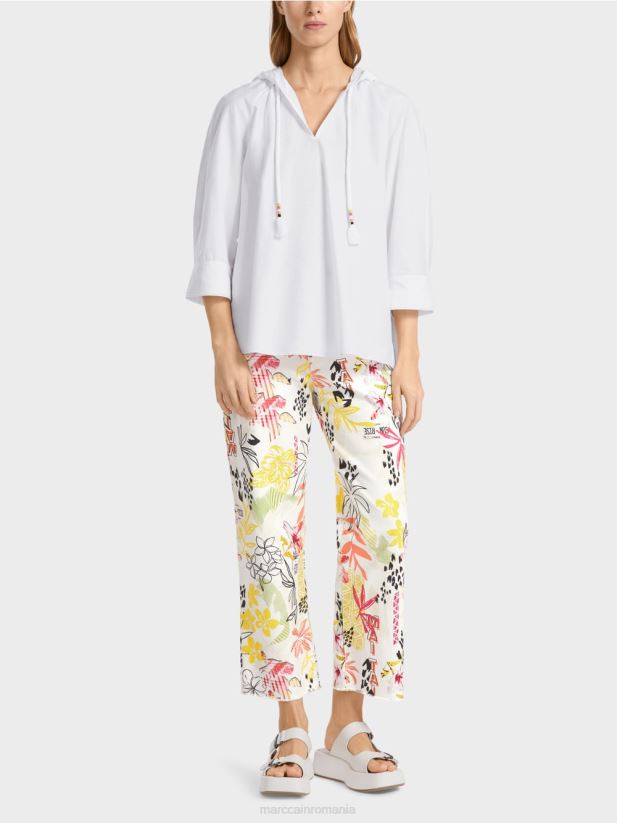 bluză casual cu mătase elegantă Marc Cain alb îmbrăcăminte 4826HH933