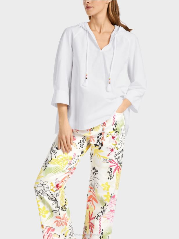 bluză casual cu mătase elegantă Marc Cain alb îmbrăcăminte 4826HH933