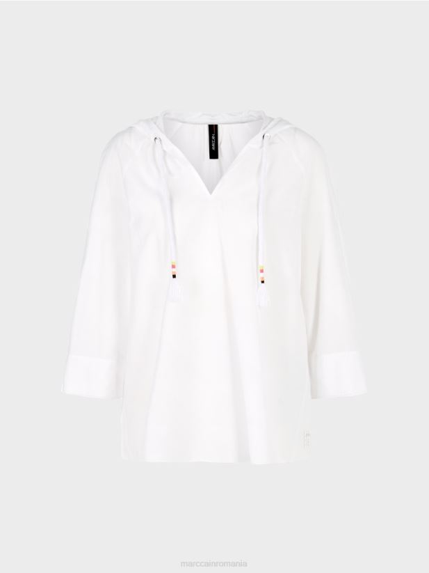 bluză casual cu mătase elegantă Marc Cain alb îmbrăcăminte 4826HH933
