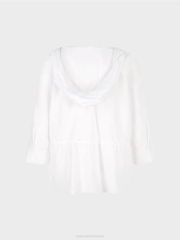 bluză casual cu mătase elegantă Marc Cain alb îmbrăcăminte 4826HH933