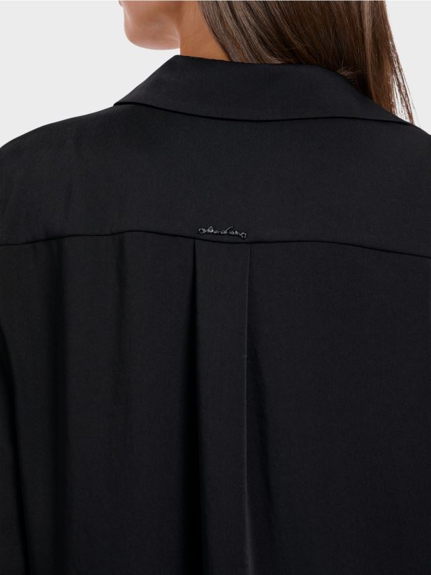 bluză clasică cămașă cu decolteu în V Marc Cain negru îmbrăcăminte 4826HH889