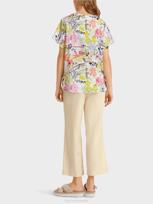 bluză colorată cu broderie englezească Marc Cain var usor îmbrăcăminte 4826HH932