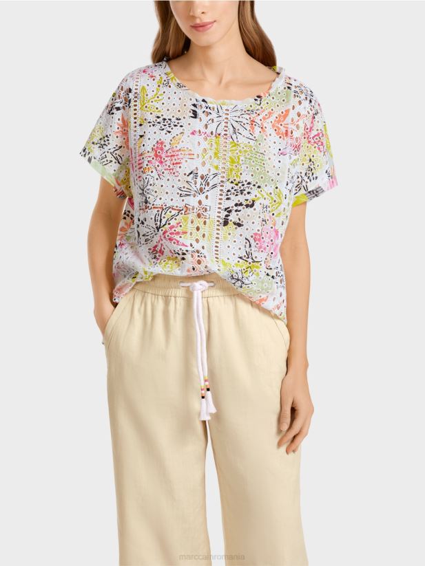 bluză colorată cu broderie englezească Marc Cain var usor îmbrăcăminte 4826HH932