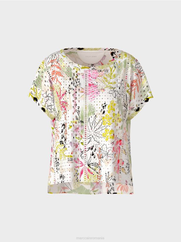 bluză colorată cu broderie englezească Marc Cain var usor îmbrăcăminte 4826HH932