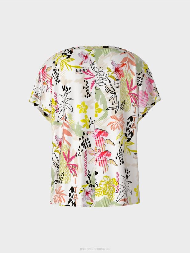 bluză colorată cu broderie englezească Marc Cain var usor îmbrăcăminte 4826HH932