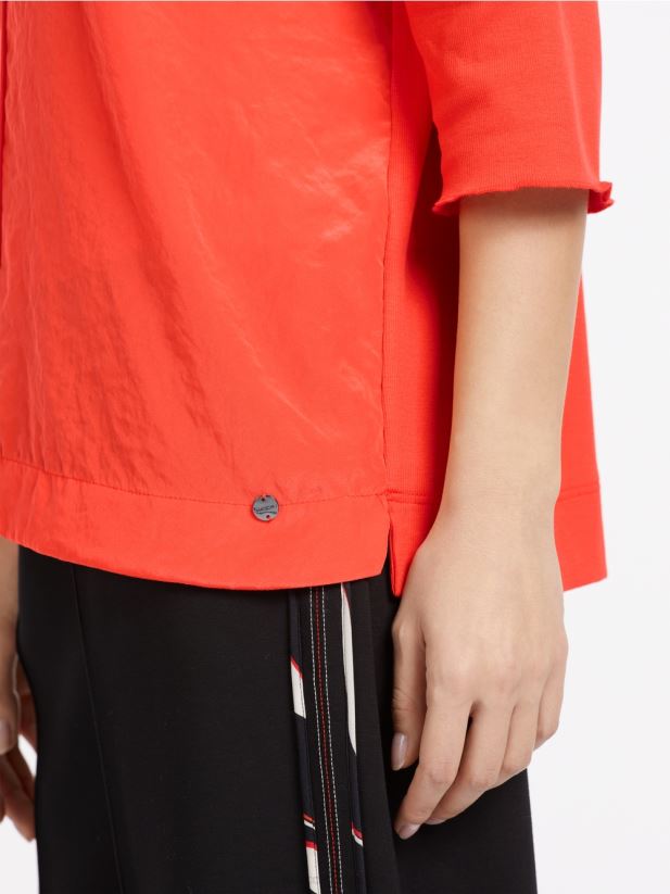 bluză cu amestec de materiale Marc Cain campari îmbrăcăminte 4826HH904