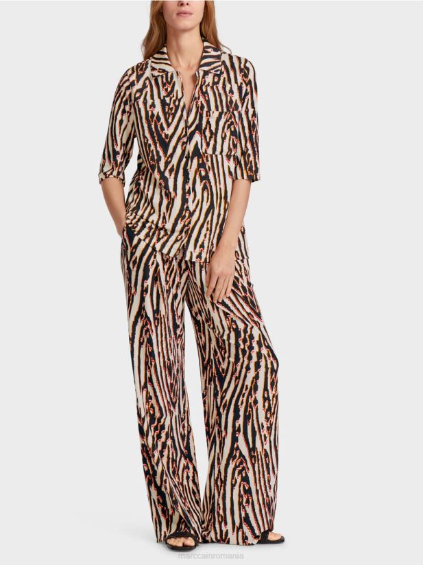 bluză cu imprimeu de blană animală Marc Cain rosu intens îmbrăcăminte 4826HH919