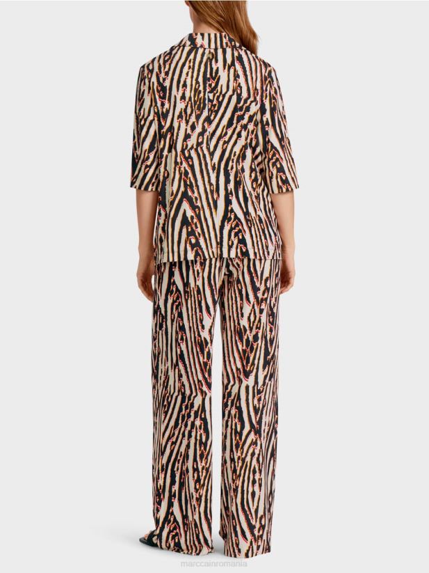 bluză cu imprimeu de blană animală Marc Cain rosu intens îmbrăcăminte 4826HH919