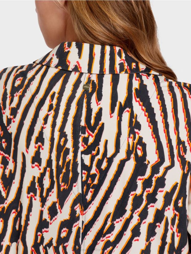 bluză cu imprimeu de blană animală Marc Cain rosu intens îmbrăcăminte 4826HH919