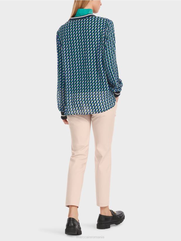 bluză cu imprimeu geometric peste tot Marc Cain smalț îmbrăcăminte 4826HH837