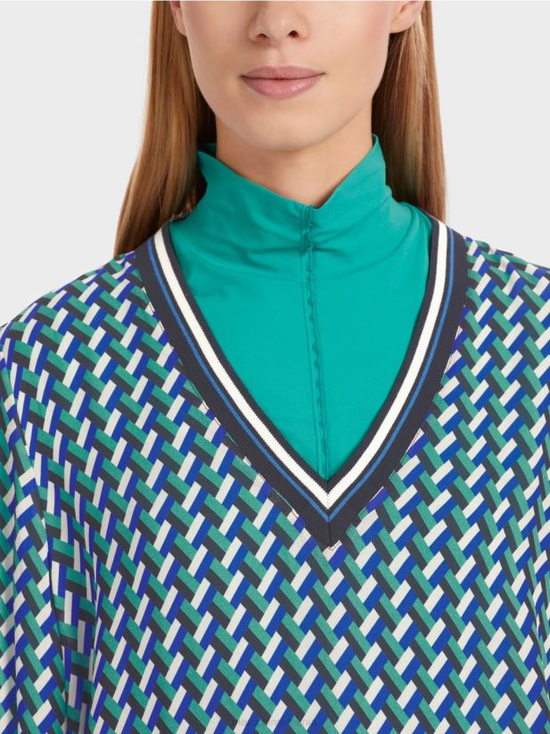 bluză cu imprimeu geometric peste tot Marc Cain smalț îmbrăcăminte 4826HH837