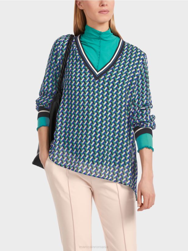 bluză cu imprimeu geometric peste tot Marc Cain smalț îmbrăcăminte 4826HH837