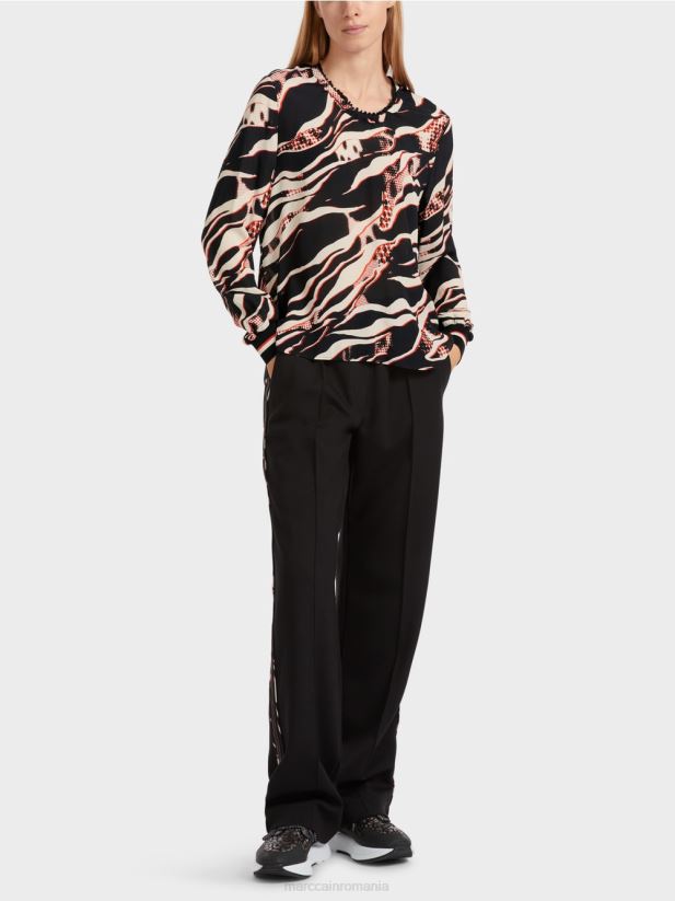 bluză cu imprimeu peste tot Marc Cain campari îmbrăcăminte 4826HH849