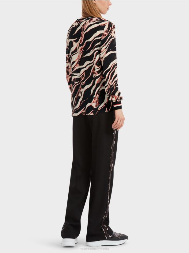 bluză cu imprimeu peste tot Marc Cain campari îmbrăcăminte 4826HH849
