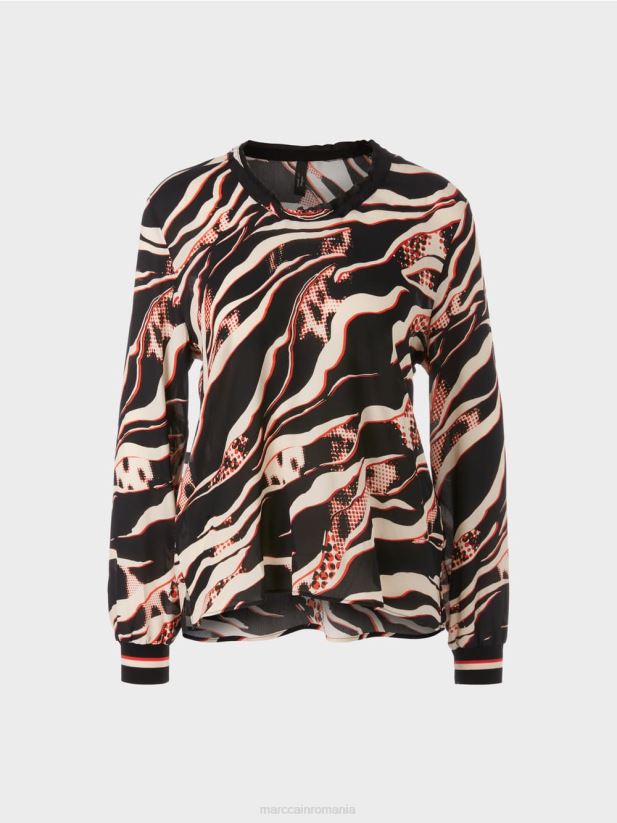 bluză cu imprimeu peste tot Marc Cain campari îmbrăcăminte 4826HH849