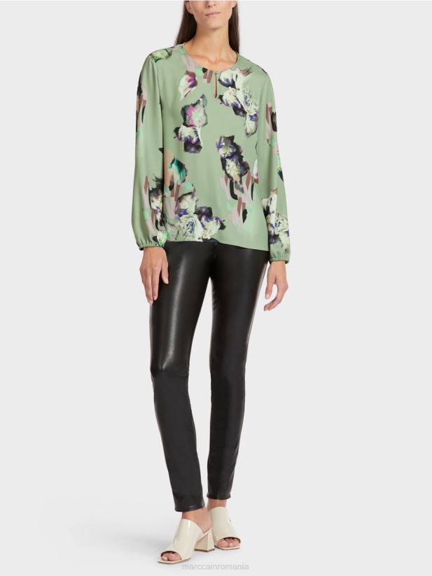 bluză cu imprimeu peste tot Marc Cain menta pudra îmbrăcăminte 4826HH1026