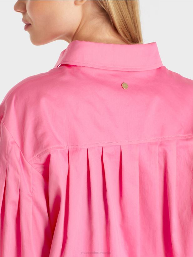 bluză cu jug de umăr și pliuri Marc Cain roz aprins îmbrăcăminte 4826HH976