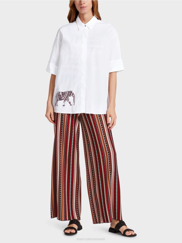 bluză cu mâneci 3/4 Marc Cain alb îmbrăcăminte 4826HH909