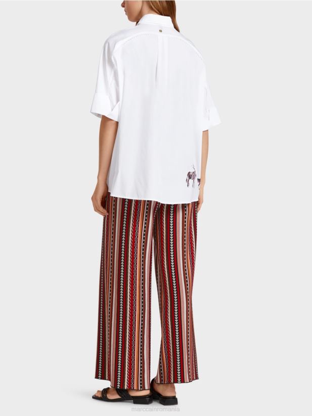 bluză cu mâneci 3/4 Marc Cain alb îmbrăcăminte 4826HH909