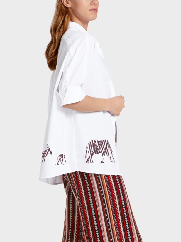 bluză cu mâneci 3/4 Marc Cain alb îmbrăcăminte 4826HH909