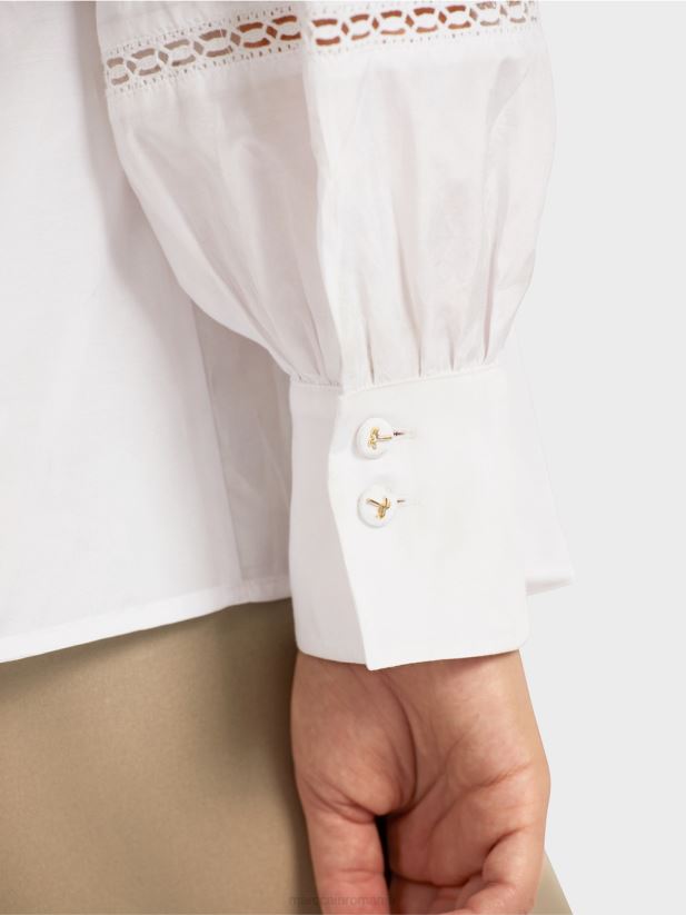 bluză cu margine din dantelă Marc Cain alb îmbrăcăminte 4826HH958