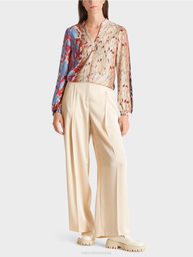 bluză cu mix de imprimeuri Marc Cain cer întunecat de vară îmbrăcăminte 4826HH864