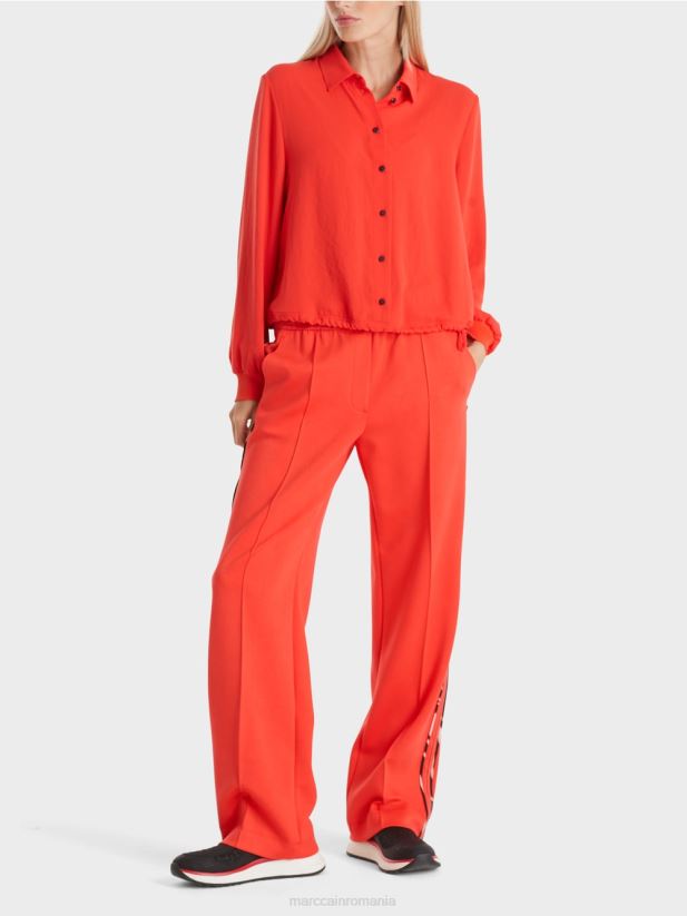 bluză cu șnur Marc Cain campari îmbrăcăminte 4826HH847