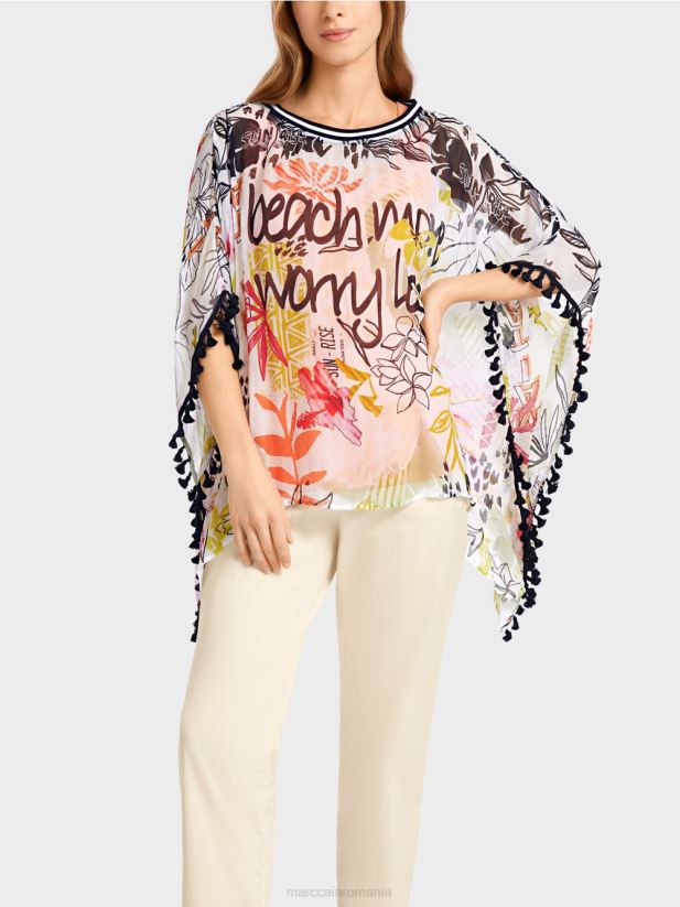 bluză cu pompoane Marc Cain var usor îmbrăcăminte 4826HH941