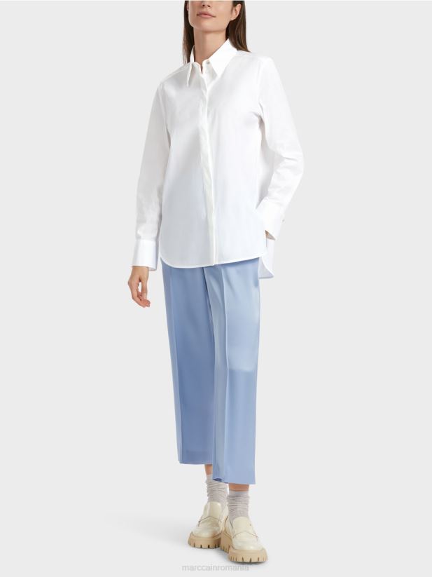 bluză cu spatele prelungit Marc Cain alb îmbrăcăminte 4826HH858