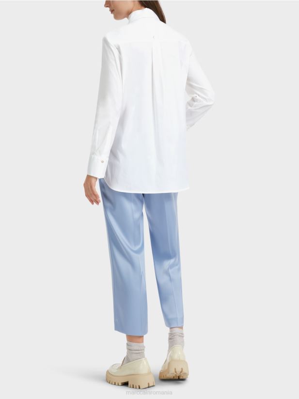 bluză cu spatele prelungit Marc Cain alb îmbrăcăminte 4826HH858