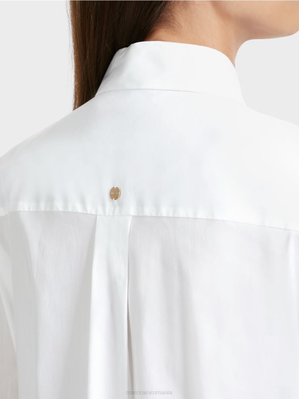 bluză cu spatele prelungit Marc Cain alb îmbrăcăminte 4826HH858