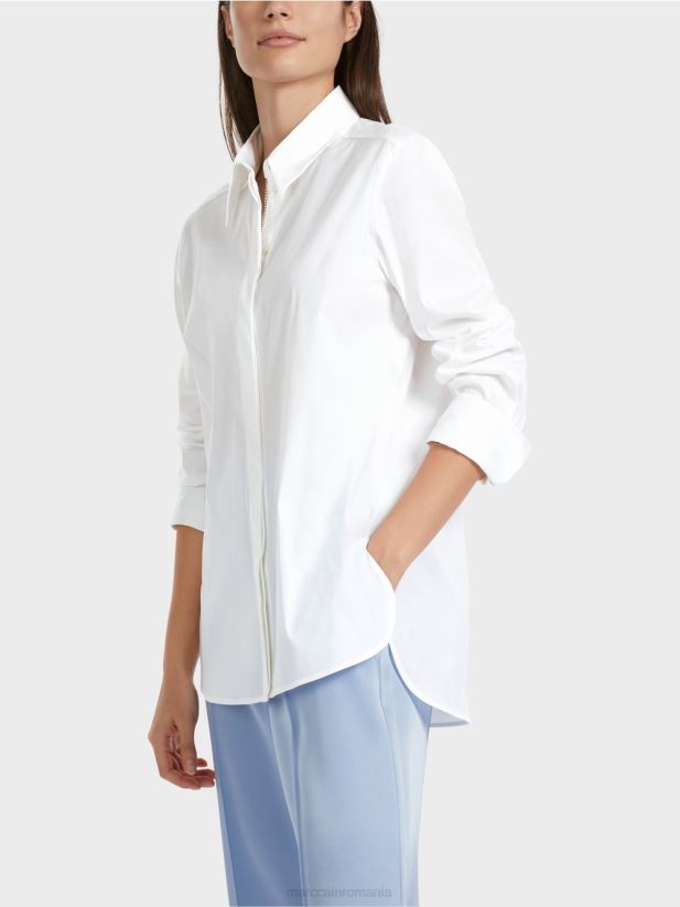 bluză cu spatele prelungit Marc Cain alb îmbrăcăminte 4826HH858