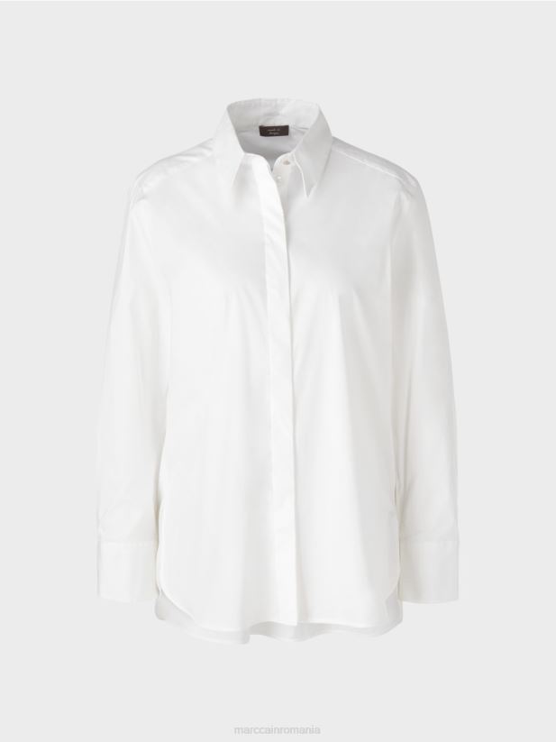 bluză cu spatele prelungit Marc Cain alb îmbrăcăminte 4826HH858