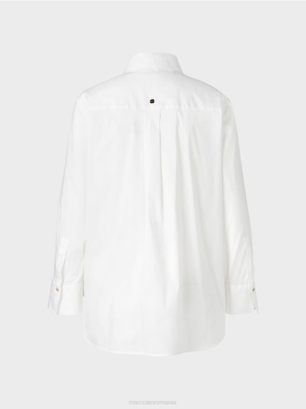 bluză cu spatele prelungit Marc Cain alb îmbrăcăminte 4826HH858