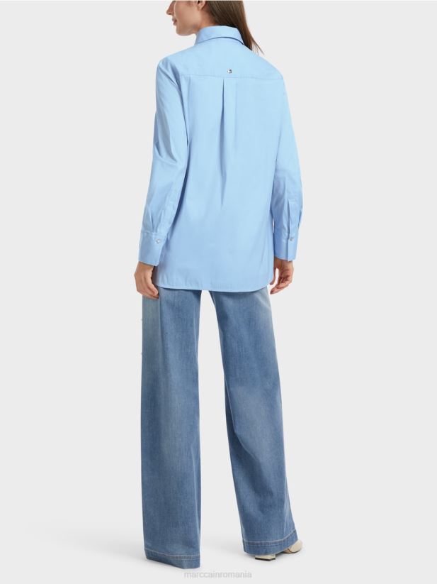 bluză cu spatele prelungit Marc Cain cer întunecat de vară îmbrăcăminte 4826HH857